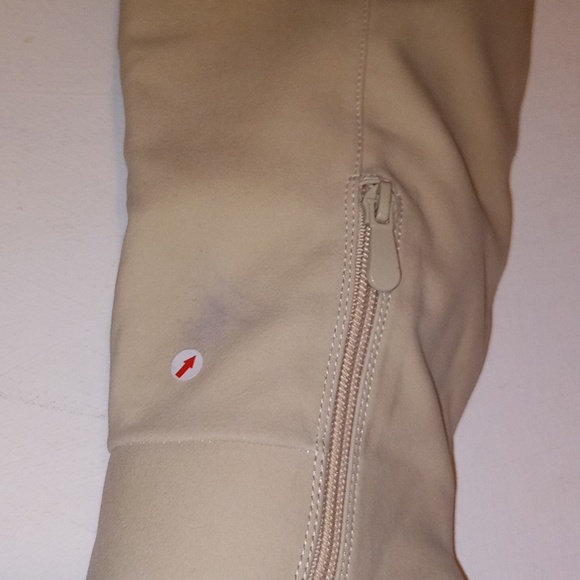 Lulu's Beckyy Bone Suede Square Toe Knee-High Boots from Lulus - Picture 3 of 11